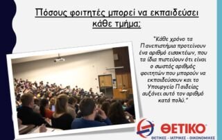 Πόσους φοιτητές μπορεί να εκπαιδεύσει κάθε τμήμα;